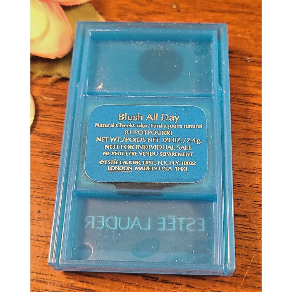 Estee Lauder GWP Blush All Day 01 POTPOURRI .09 oz Natural Cheek Color TRVL Blue - Picture 6 of 10